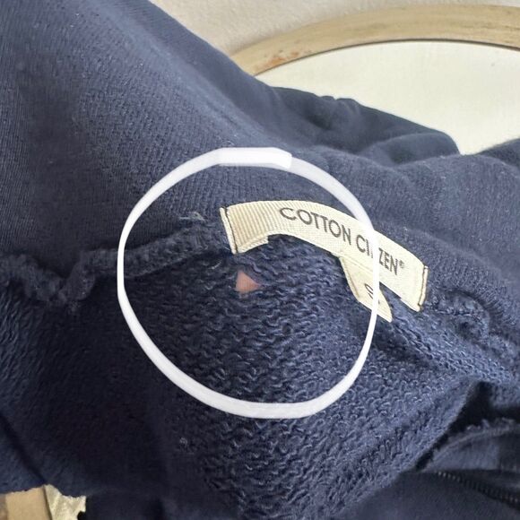 Cotton Citizen Jacket Mens Small Navy Blue Quarter Zip Hooded Side Zippers - Picture 10 of 14